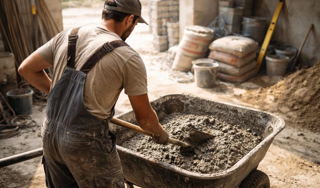 artisan-melange-ciment-chantier-ensoleille