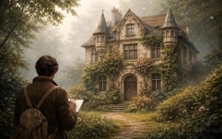 maison-ancienne-jardin-personnage-carnet